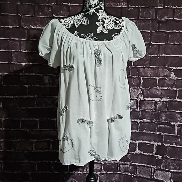 Sanrio Victoria Couture Summertime Hello Kitty Top w sequin bows CLEARANCE - Picture 1 of 10